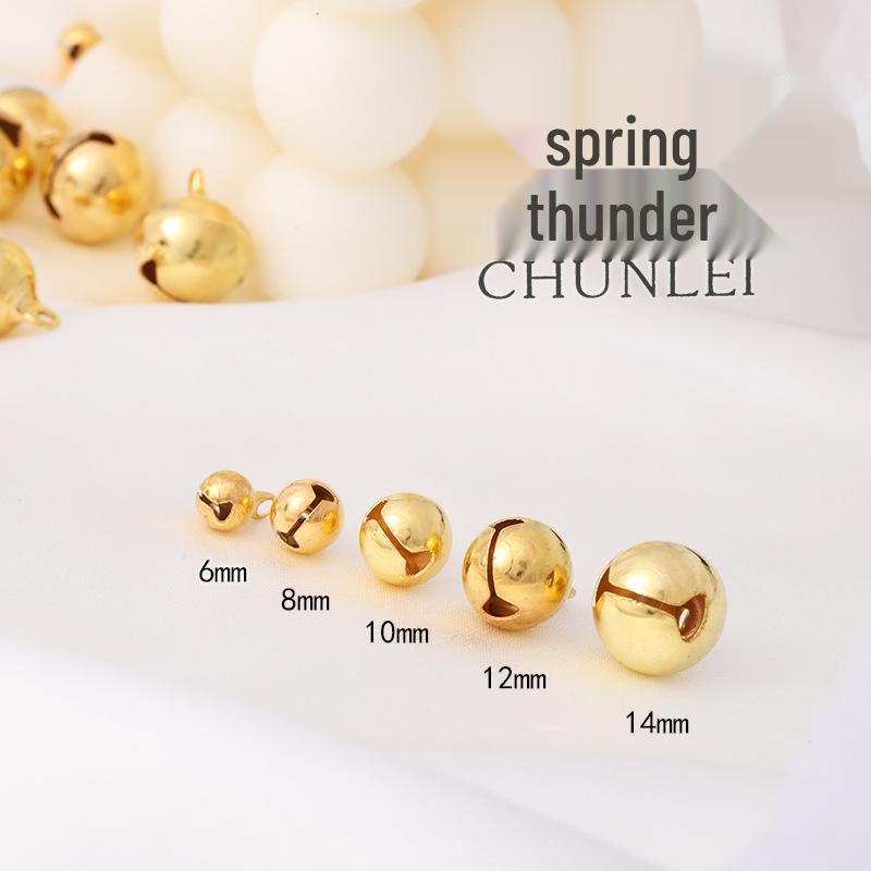 Golden Bell Jewelry & Keychain Charm - Christmas Pendant & Pet Bell Accessory