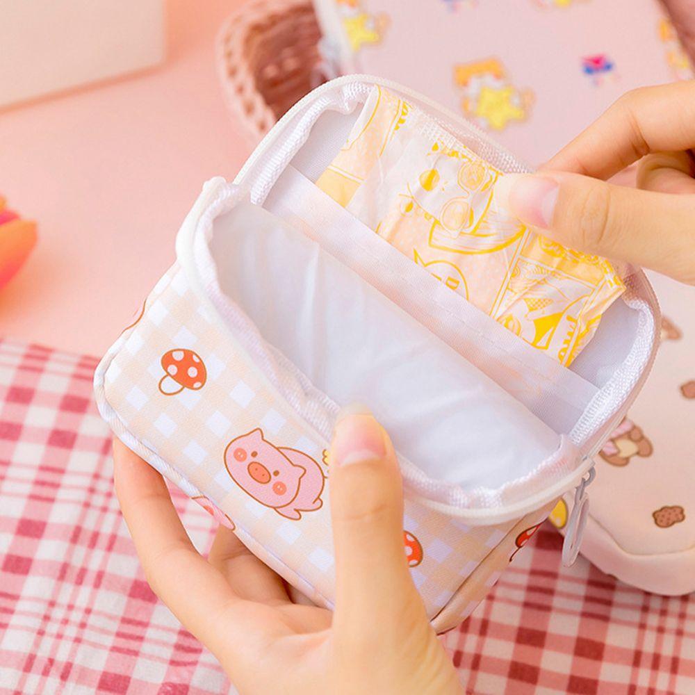 Waterproof Tampon Storage Bag Sanitary Pads Coin Purse Bag Travel Portable Makeup Lipstick Pouch Cute Data Cables Organizer