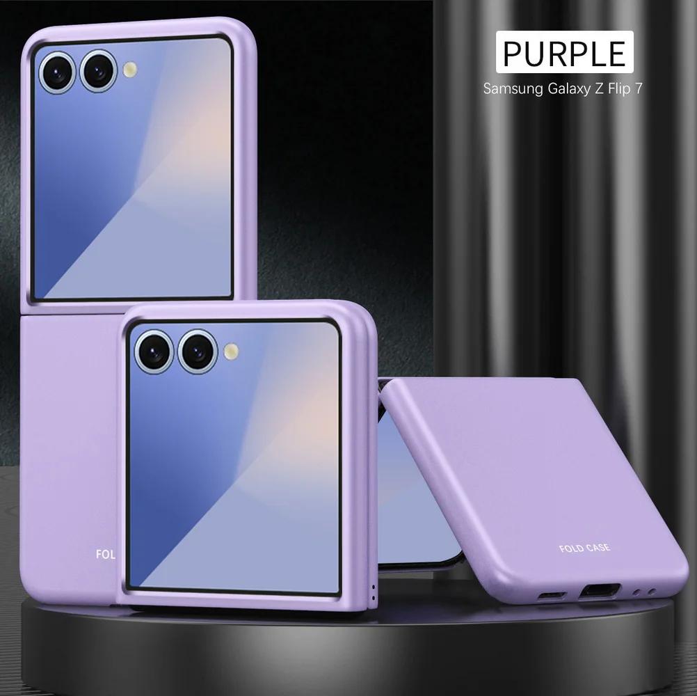 Luxuriöses, mikro-mattiertes Gefühl, komfortabel, Anti-Fingerabdruck, ultradünne Handyhülle für Samsung Galaxy Z Flip 7 7FE 6 5, Kameraschutzabdeckung