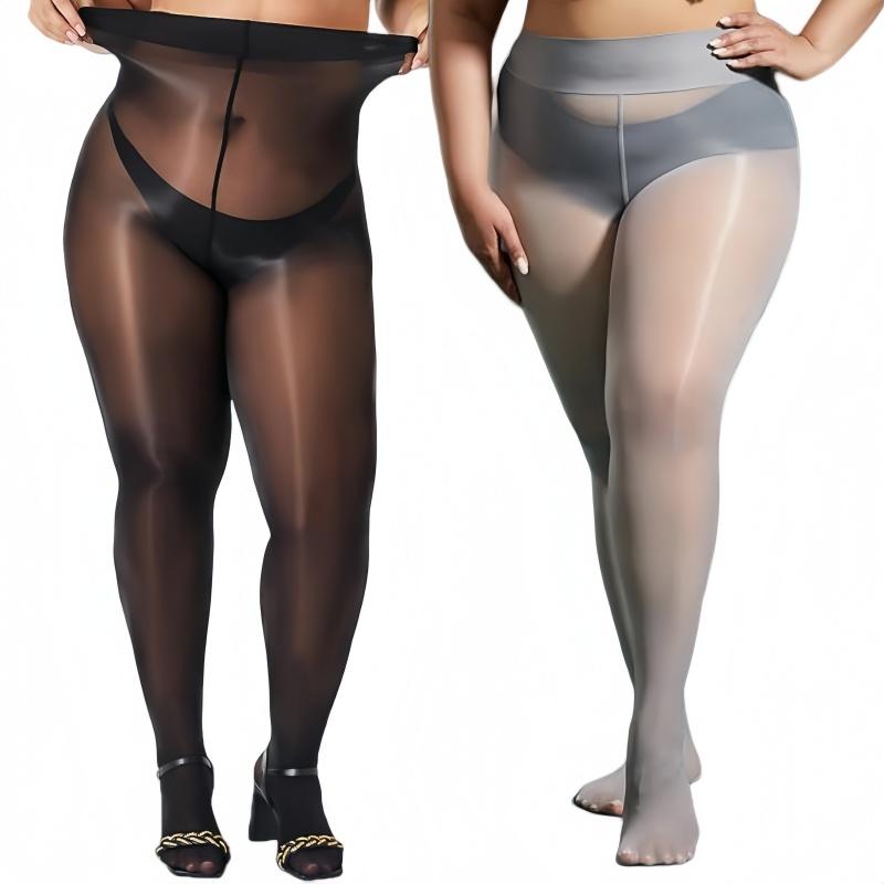 S Übergröße Damen 150kg Öl Glänzend Transparent Strumpfhose Hoher Bund Schimmernd Seidig Nylon Mit Füßen Tanzstrumpfhose Für Partywear M gray