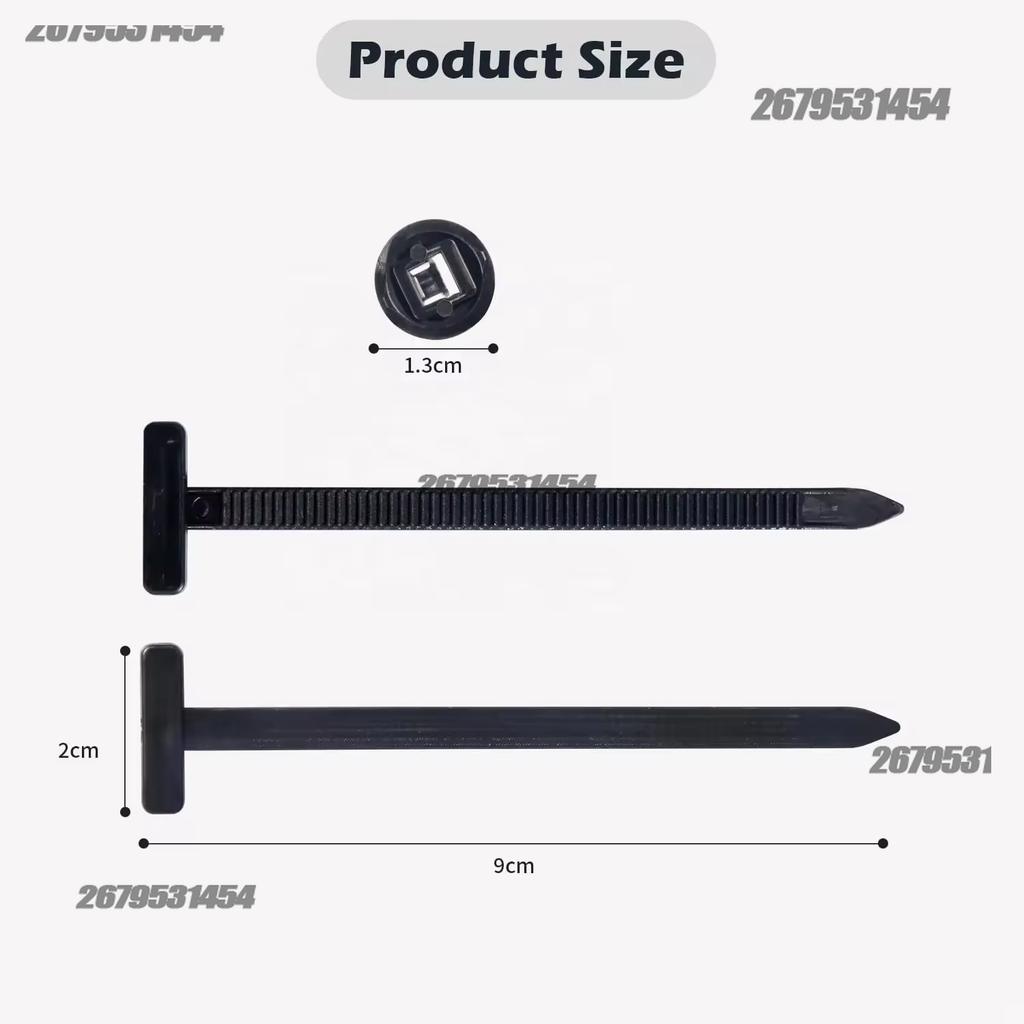 Plastic Straps Universal Car Nylon Cable Tie Buckles Heavy Duty Self-Locking Zip Ties Holder with Pin Button Fasteners Resistant