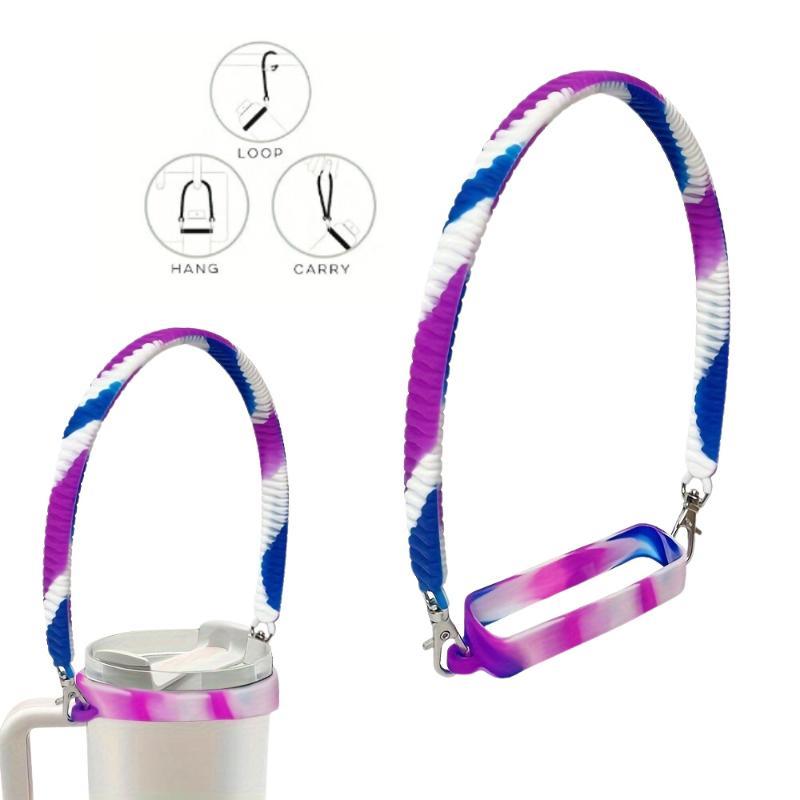 Gradient Color Water Bottle Handle Sling Strap Soft Silicone Water Cup Hanging Rope Sleeve For Most 8-40Oz Bottles Accessories