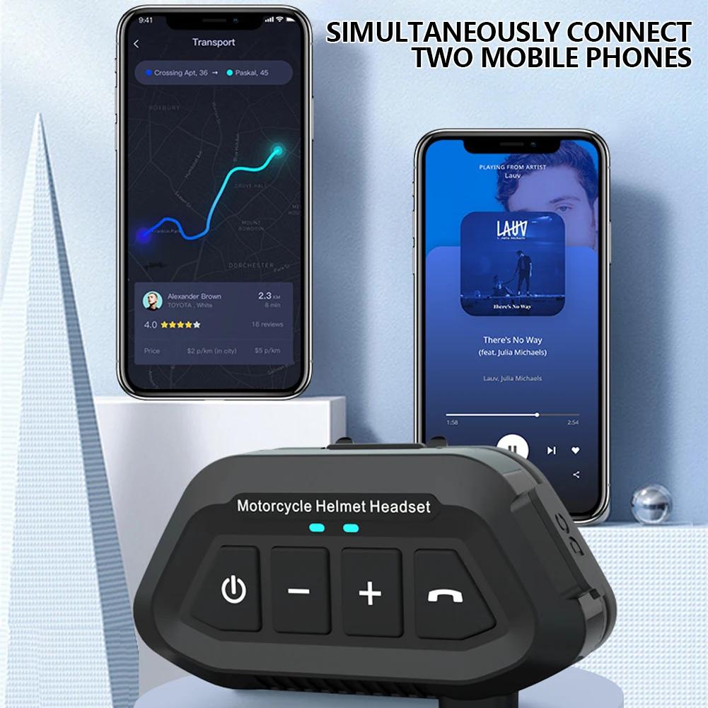 Wireless Motorcycle Helmet Headset BT 5.0 Bluetooth Voice Assistant Moto Earphone Motorbike Headphones for Riding Communication