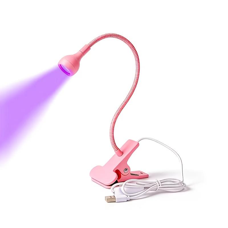LED Lamp with Clip-on Flexible Metal Tube and Plastic Head, Mini Gel Lamp, USB Desk Lamp Nail Dryer for DIY Manicure. Suitable