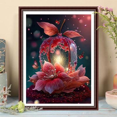 Kit punto croce 5D fai da te pittura diamante lanterna frutta mosaico diamante ricamo trapano completo tondo/quadrato decorazione della casa