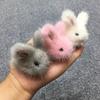 Hochwertiger 5CM Kawaii Plüsch Schlüsselanhänger Niedlicher Nerz Angora Kaninchen Langhaariges Kaninchen Weicher Anhänger Handtasche Autoschlüsselhalter Spielzeug