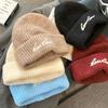 Autumn and Winter Hats for Women American Versatile Letters Piled Hats with Big Heads and Warm Head Hats Outdoor Casual Wool Hats