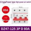 Delixi DZ47-125 3P Circuit Breaker, 380V High Power Three-Phase Air Switch Type D