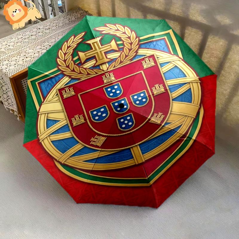 Portuguese Heritage Emblem Folding umbrella durable travel Sun umbrella travel Gift