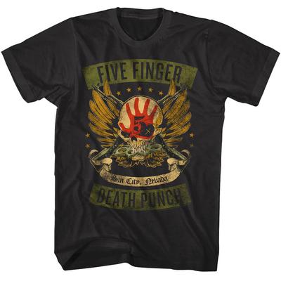 Five Finger Death Punch Sin City Nevada Herren T-Shirt FFDP Heavy Metal Rockband