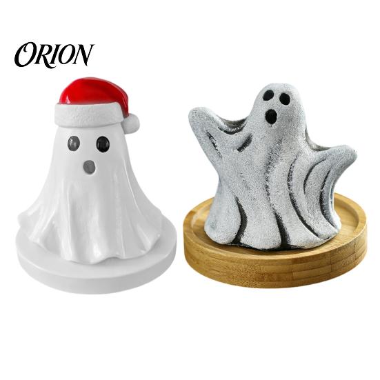 Aromatherapy Ghost Statue Incense Holder, Halloween Cute Ghosts Scents Burner, Resin Unique Burner Waterfall Backflow Decorative Home Desktop