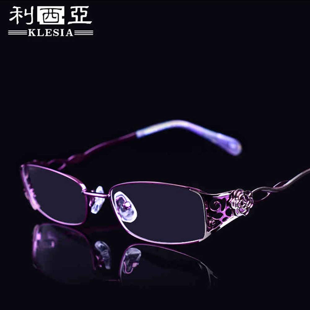 KLESIA Reading Senior Blue Light Ultra Aspherical Lenses Noble Women's Glasses, Glasses, Cut, Stylish, Light, (2.5, Purple)