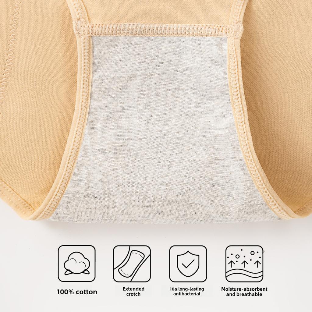 Large Size Women Spring and Autumn Menstrual Period Leak Proof Belly Full Cotton Antibacterial Crotch High Waist Triangle Briefs