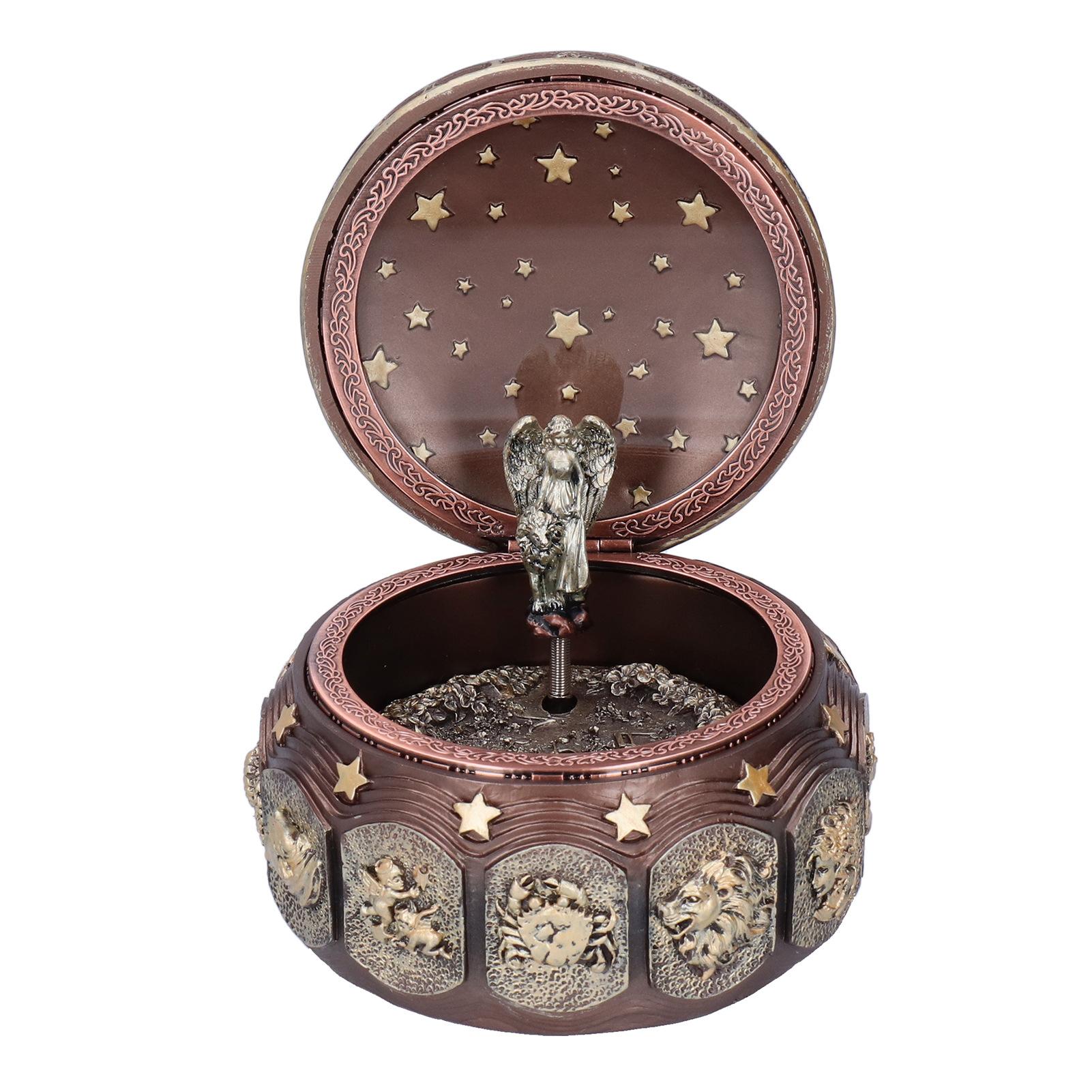 

Музыкальная шкатулка Модное творчество Вращающиеся 12 созвездий Друзья Подарки на день рождения Медные весы