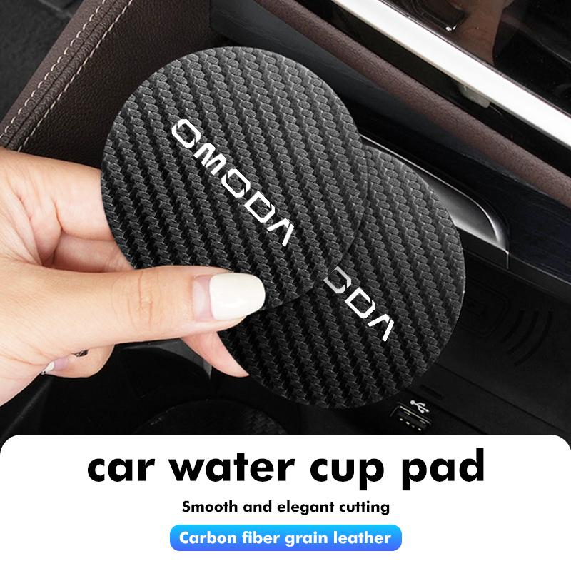 2pcs Car Cup Holder Insert Pad Emblem Coaster Anti-Slip Mat For Chery Omoda 5 C5 E5 C9 9 EV PHEV 2024 2025