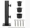 Grande Ombrellone da Esterno con Base in Cemento Nero da 30 cm e Manicotto per Supporto
