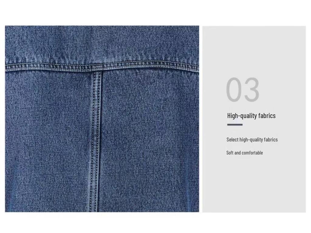 Men's Wear-Resistant Plus Velvet Denim Jacket: Autumn & Winter, Heavyweight, Dirt-Resistant, Loose, Versatile, Casual, American Trend.