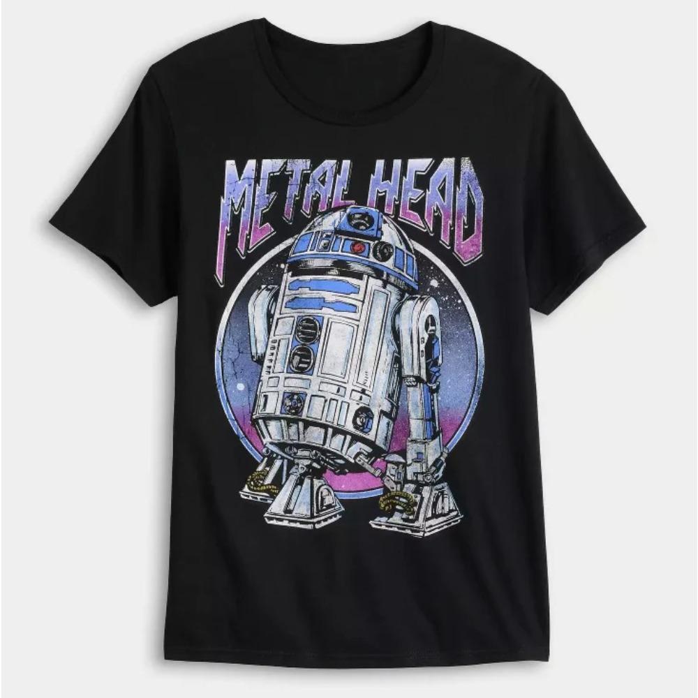 Звездные войны R2-D2 «Металлическая голова» Ретро Космический Винтажный Графический Футболка 4XL