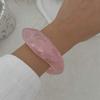 DIEZI 3 Style Trendy Exaggerated AB Pink Resin Acrylic Bangles Ethnic Geometric Wide Bangles For Women Men Bracelet Jewelry