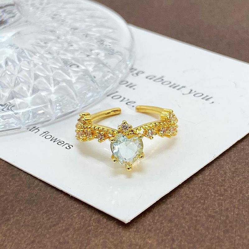 Blind Box Medieval Vintage Gold Niche Retro High-End Open Ring Color Treasure Light Luxury Ring Woman