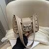 Retro Einfarbig PU-Leder Schultertasche Damen Mode Handtasche Lässige Geldbörse