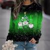 Women's Christmas 3D Printed Crew Neck Long Sleeve T-Shirt Fashion Versatile Breathable Trend Casual