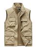 Gilet da pesca casual da uomo multi-tasche per primavera e autunno, per esterni, per mezza età e anziani