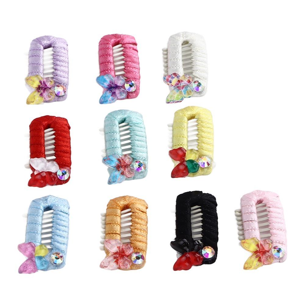 10pcs Bow Pattern Pet Hair Clip Slim Build Floral Look Puppy Head Flower Mini Size Rich Color Pet Party Decor Birthday Party