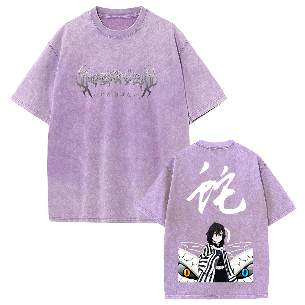 

Игуро Обанай Клинок Рассекающий Демонов Одежда Мужская Женская Футболки Оверсайз Короткий Рукав Выстиранная Футболка Винтажная Хлопковая Футболка Харадзюку Топы XXL фиолетовый