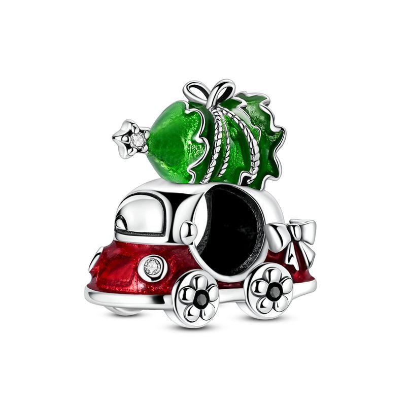 Luck Charm 925 Silver Four Leaf Clover Green Tree Frog Turtle Bead Pendant For Bracelet Women DIY Jewelry Gift