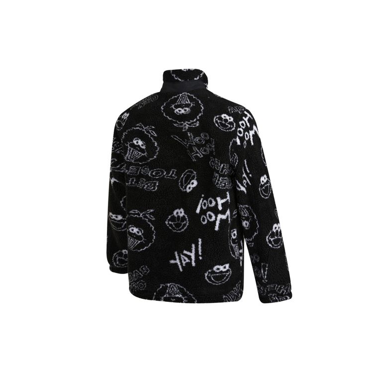 adidas Neo X Sesame Street Full Print Fleece Long Sleeve Jacket Unisex Jacket Black HD7299