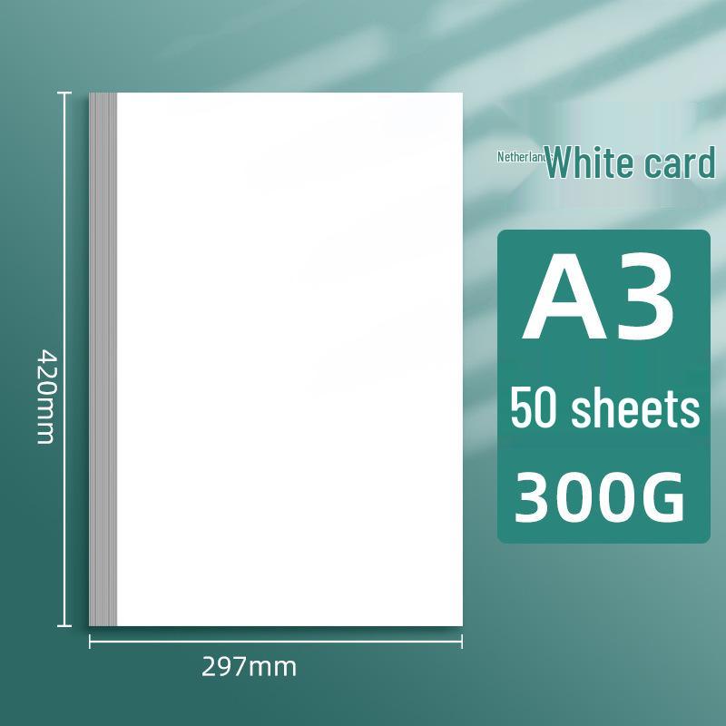 

Папір для малювання Dutch White 4K: Товстий білий картон формату A4 300 г для скрапбукінгу