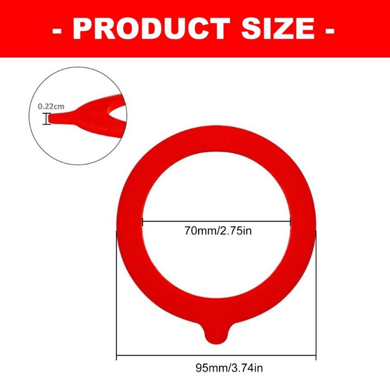 Silicone Jar Sealing Rings, 10 Pack Pull Tabs Leak Proof Rubber Gaskets for Small Glass Food Storage Jars Seal, 3.75Inch Regular Mouth