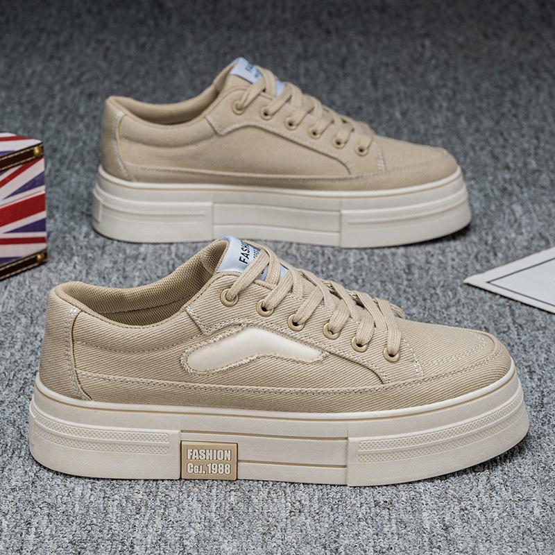Shoes spring new student versatile breathable canvas shoes platform wear-resistant large size sports shoes