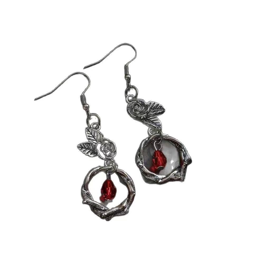 Готические Детали Драгоценный Камень Черный Циркон Серьги Панк Хэллоуин Украшения Креативная Мода Заявление Женский Подарок чёрный