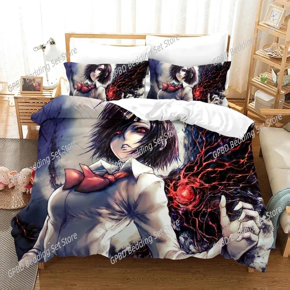 Comforter Anime Tokyo Ghoul 3D Bedding Set Comforter Linen S Home Decor Single Double Twin King Queen