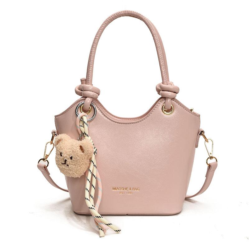 

Сумка-тоут для通勤 женская новая модная на плечо подмышку сумка-ведро No pendant розовый