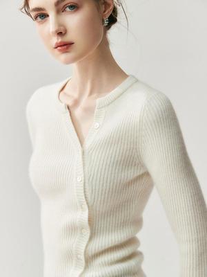 2025 Herbst/Winter Damen Schlankheits-Kaschmircardigan mit Schrägtaschen