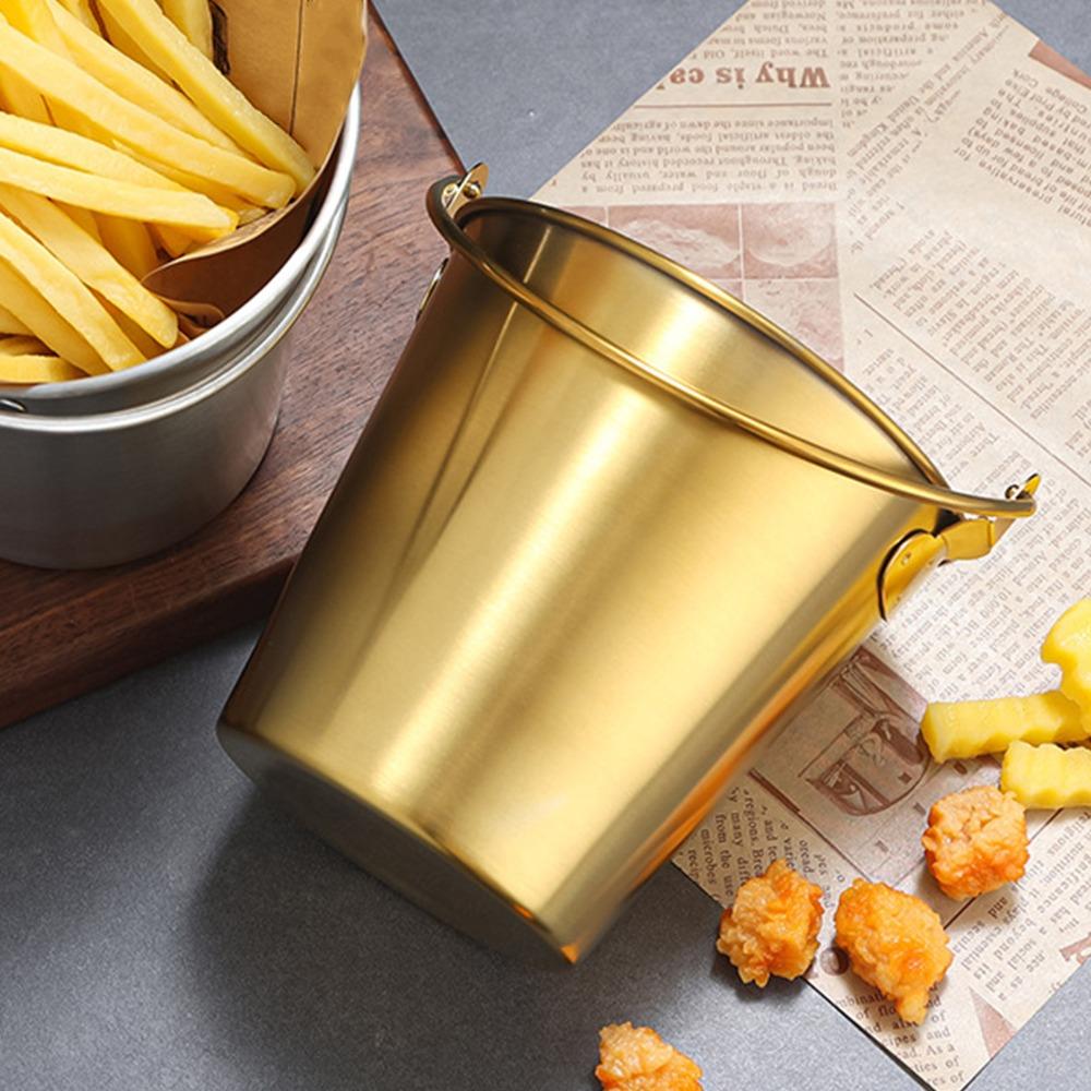 Seau à glace avec poignée Seau à vin en acier inoxydable Seaux portables en acier inoxydable Rangement pour snacks