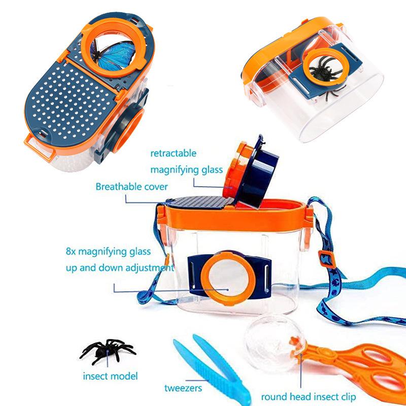 Kids Insect Viewing Box Outdoor Toy To Catch Insects Game Animal Growth Magnifying Glass Viewer Science Experiment Children Toys