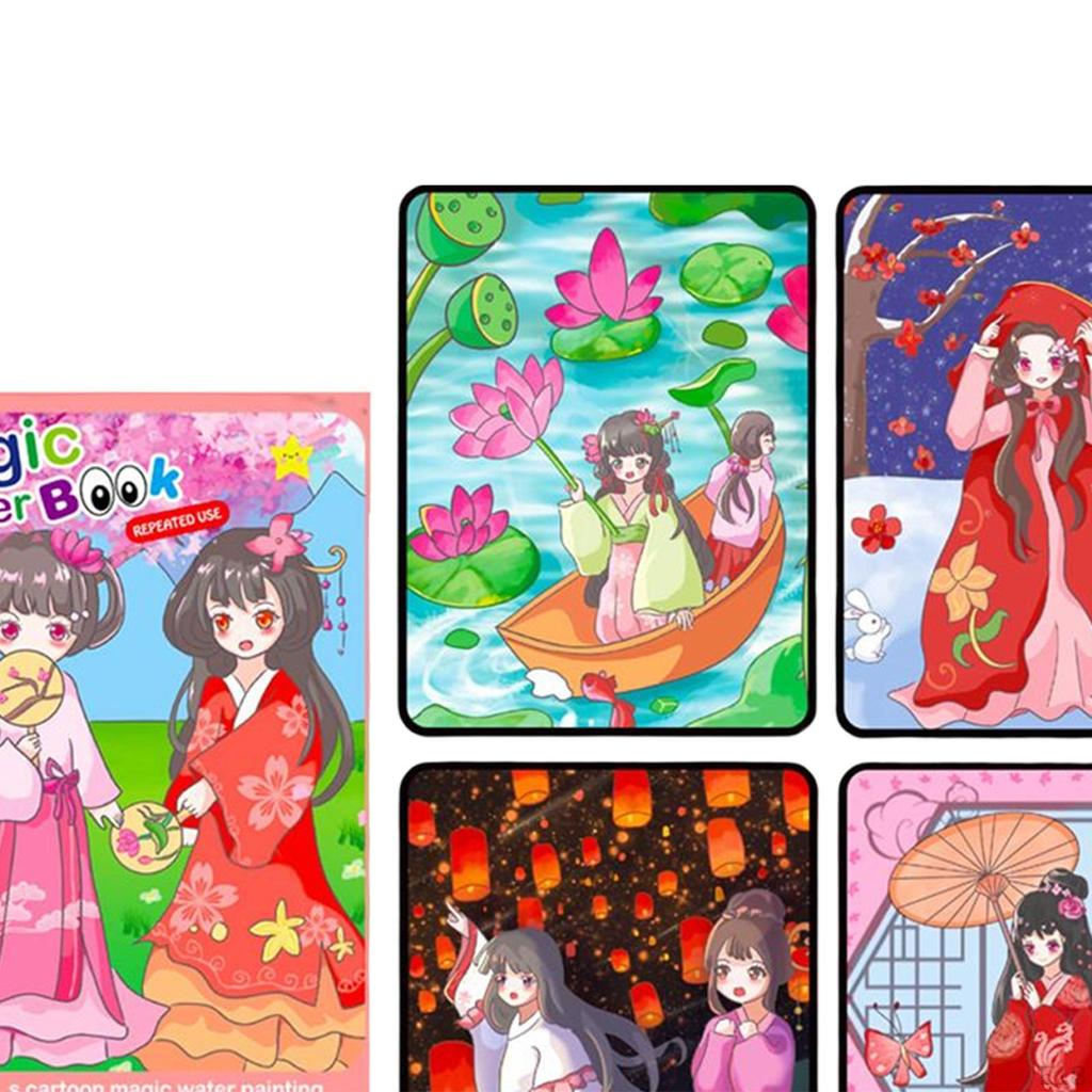 Adorable Water Painting Book, Arts Toy Colouring Book Reusable Drawing Tablet for Boys Girls