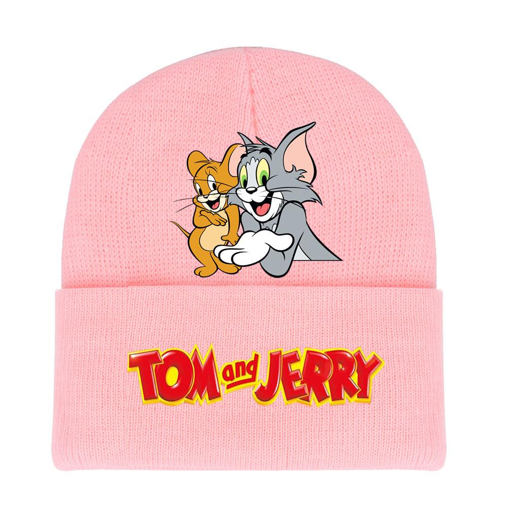 Jerry And Tom Cartoon Print Knitted Hat Hip Hop Cap Outdoor Fashion Gift Unisex
