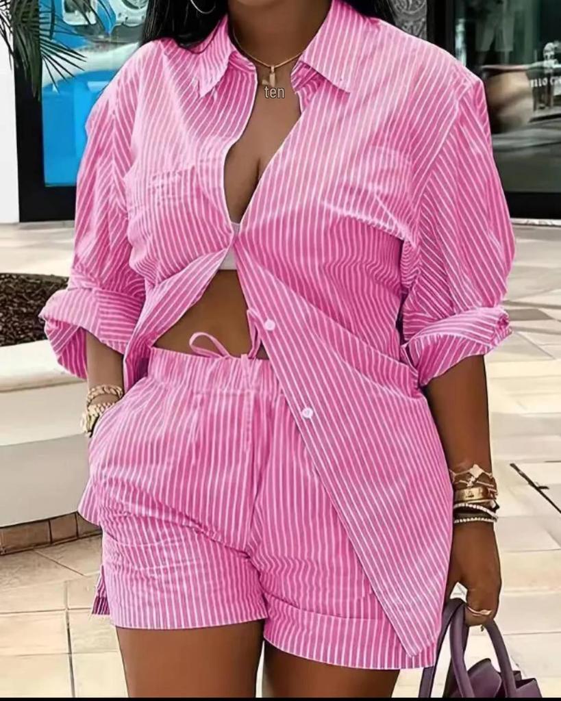 Women's Fashion Print Two-Piece Set: Elegant European & American Style