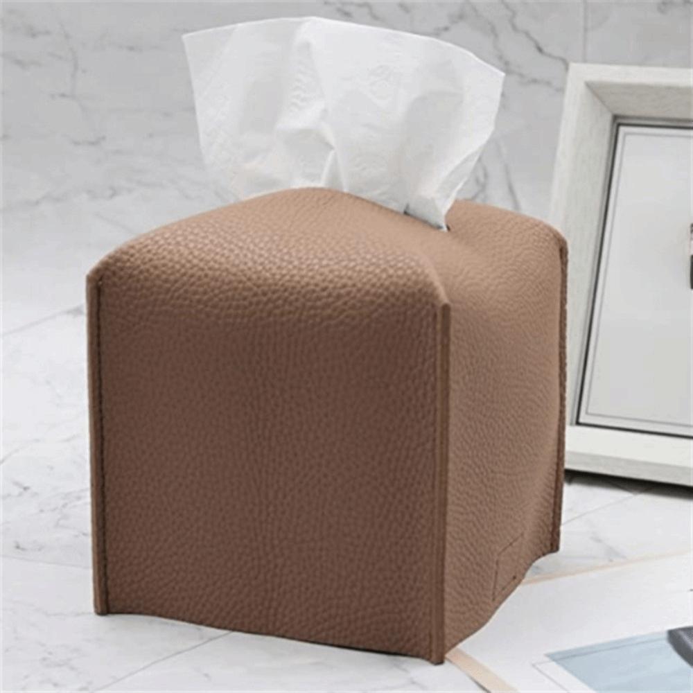 Waterproof PU Tissue Box Square Tissue Organizer Minimalist Car Tissue Box  Kitchen Countertop