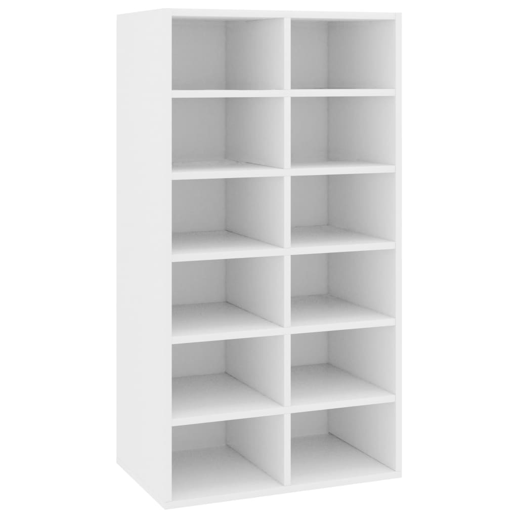Shoe Rack White 54 X 34 X 100.5 Cm Engineered Wood