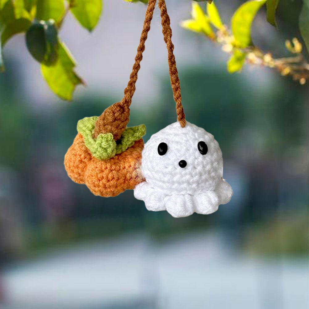 Ghost Pumpkin Doll Handmade Pendant Halloween Decoration Cartoon Car Cute Widget Hanging Bag Decor Pendant Halloween Gift