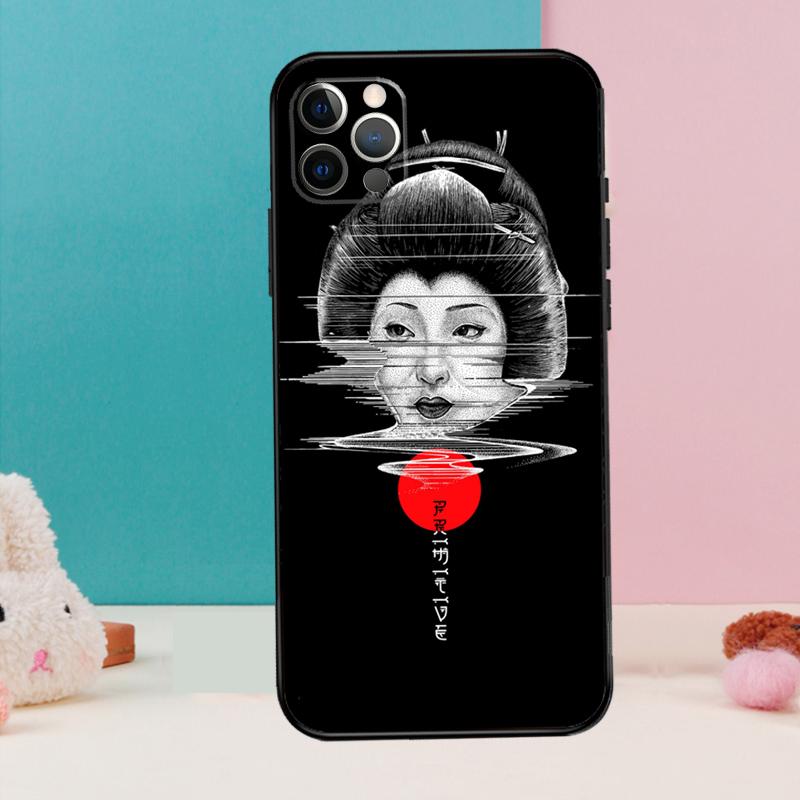 Japanese Geisha Phone Case For iPhone 17 Air 16 15 13 12 11 14 Pro Max 12 13 mini 15 16 Plus 16e Cover Coque