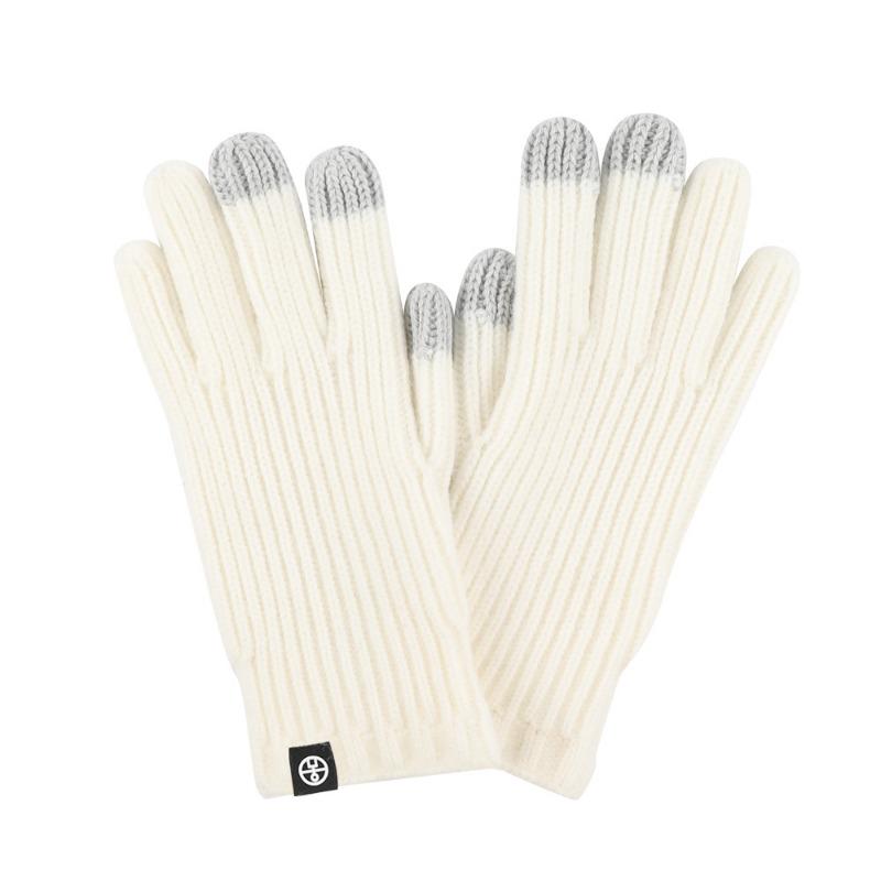 

Winter thermal gloves women s knitted gloves solid color vertical striped cycling gloves cold-proof thickened women s gloves One size белый