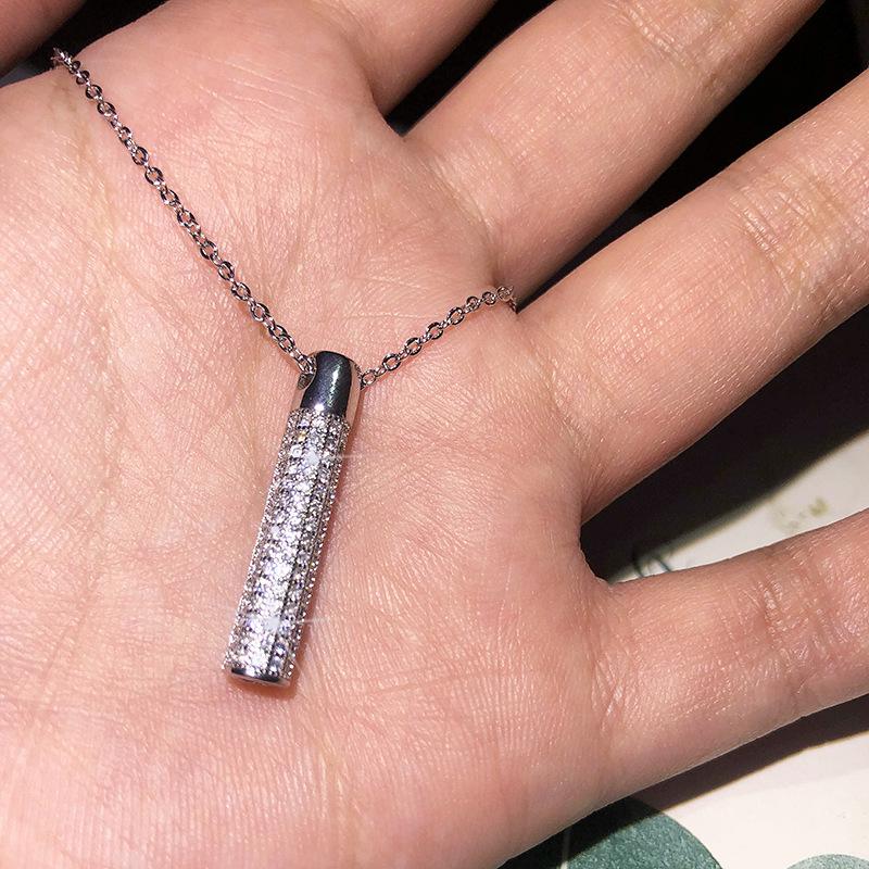 925 Silver Sterling 45cm Necklace Diamond Jewellry Pendant For Women Bijoux Femme Collares Mujer 18k Rose Gold Diamond Pendants