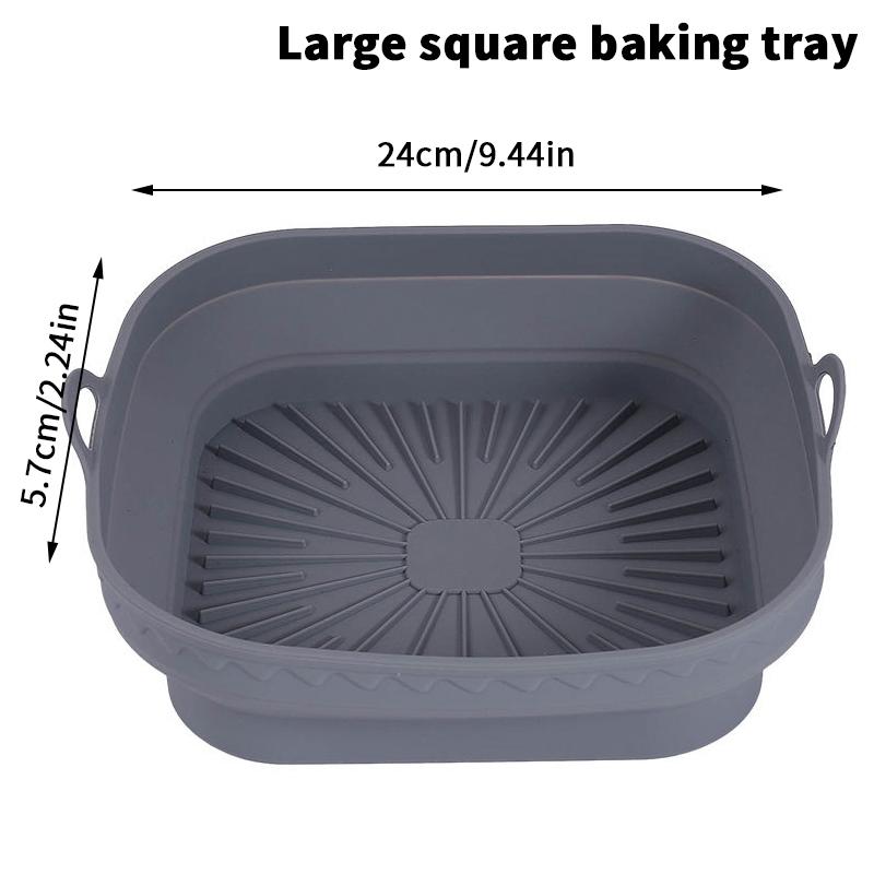 Foldable Air Fryer Silicone Mould Reusable Air Fryer Basket Food Safe Non Stick Air-Fryer Kitchen Accessorie Cooking Tool